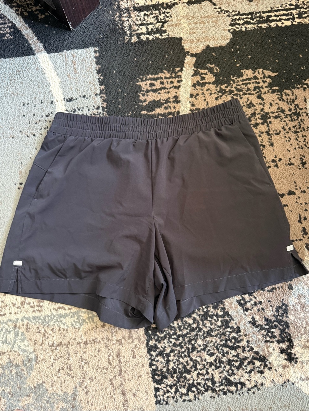 Lands' End Black Athletic Shorts with Elastic Waist